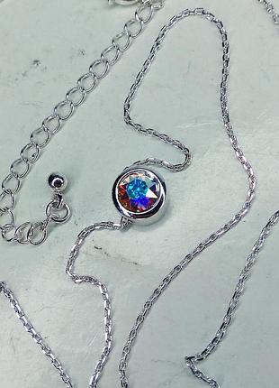 Кулон подвеска с кристаллом swarovski, на цепочке