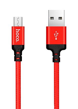 Кабель hoco usb to micro,,, nylon, aluminum connectors black-red ( )