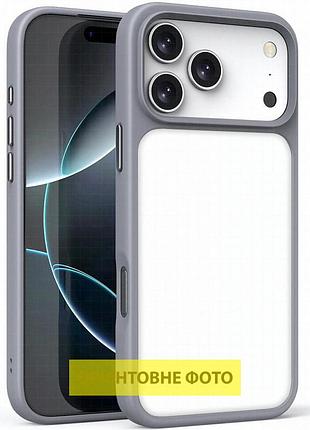 Tpu+pc чехол metal buttons для apple iphone 17 air (6.5") серый / grey