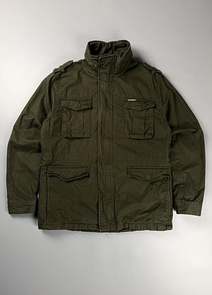 Мужская куртка парка superdry military m65 хаки оливковая шерпа размер 2xl