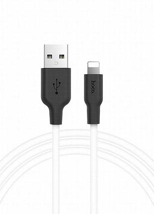 Дата кабель hoco x21 plus silicone lightning cable (1m) black_white
