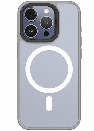 Tpu+pc чехол blueo skin friendly frosted with magnetic fit для apple iphone 15 pro (6.1") серый / grey