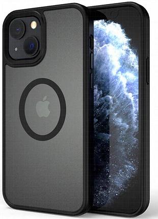 Tpu+pc чехол metal buttons with magnetic fit для apple iphone 13 / 14 (6.1") черный / black