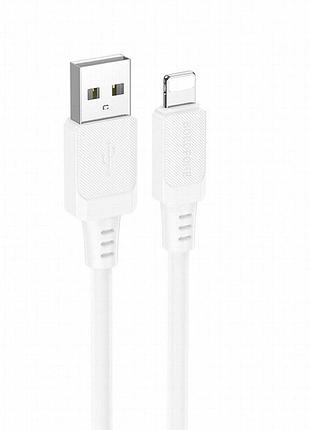 Дата кабель borofone bx115 lotto usb to lightning 2.4a (1m) white