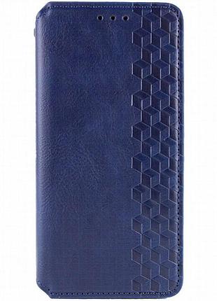 Кожаный чехол-книжка getman cubic (pu) для xiaomi redmi note 8 pro синий