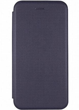 Кожаный чехол-книжка classy для xiaomi redmi 12 темно-синий