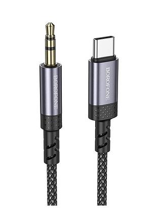 Аудіокабель borofone type-c to. male, nylon braid,, metal grey ( )