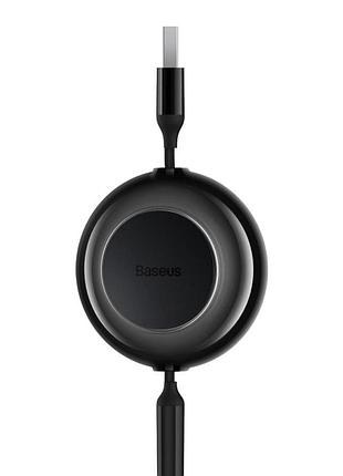 Кабель baseus retractable crystal fast charging data cable usb to m+l+c.. cluster black (p ) 7