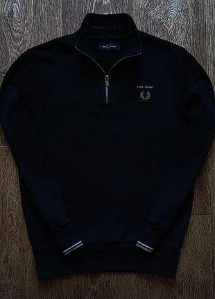 Черный мужской свитер олимпийка fred perry размер s