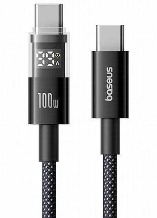 Дата кабель baseus display 2 type-c to type-c 100w (2m) (p10382702) cosmic black