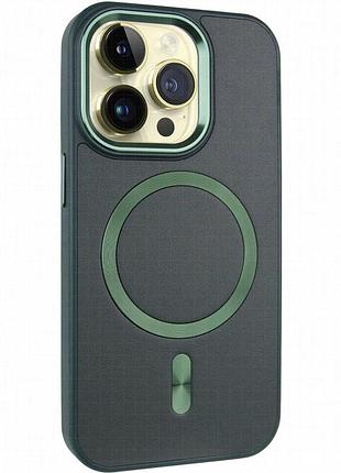 Кожаный чехол snapcase with magnetic fit для apple iphone 15 pro max (6.7") green