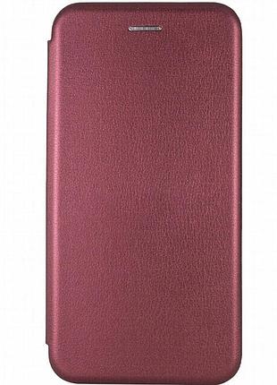Кожаный чехол-книжка classy для xiaomi redmi 7a бордовый