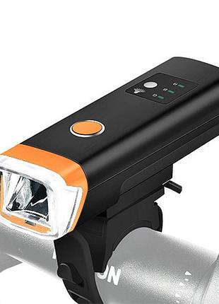 Велофонарь ultra light, aluminum, avtolight sensor, waterproof, li-ion аккум., зу microusb