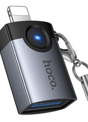 Перехідник hoco c male to usb female otg transparent adapter black ( )