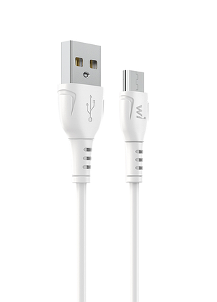 Кабель wibrand boa pvc charging data cable for micro white (wi. )