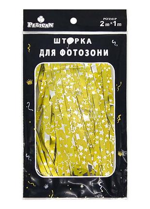 Шторка для фотозоны "звездное небо" желтый