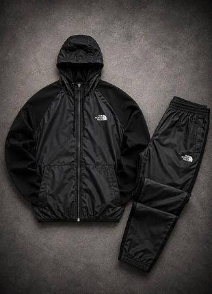 Чоловічий спортивний костюм stone island чорний з плащівки