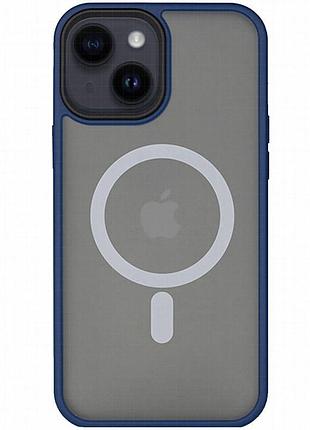 Tpu+pc чехол metal buttons with magnetic fit для apple iphone 14 plus (6.7") синий / navy blue