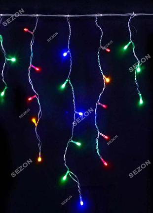 Бахрома led 3м.5м прозрачный провод, мульти 3
