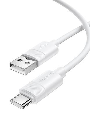 Кабель borofone leya silicone charging data cable type-c white ( )