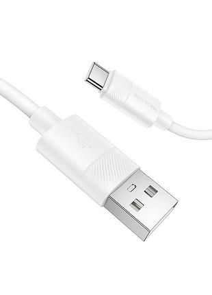 Кабель borofone leya silicone charging data cable type-c white ( ) 3