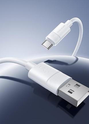 Кабель borofone leya silicone charging data cable type-c white ( ) 4