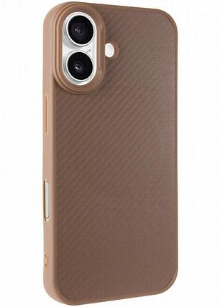Tpu чехол carbon protective with magnetic fit для apple iphone 17 (6.3") coffee