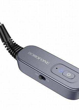 Bluetooth аудио ресивер/трансмиттер borofone bc51 clear way (aux 3.5mm) metal gray 4