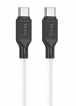 Дата кабель hoco x90 cool silicone type-c to type-c 60w (1m) white