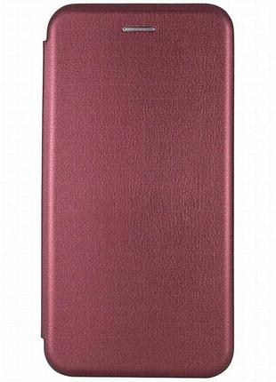 Кожаный чехол-книжка classy для samsung galaxy a10s бордовый