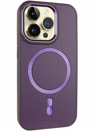 Кожаный чехол snapcase with magnetic fit для apple iphone 12 pro max (6.7") dark purple