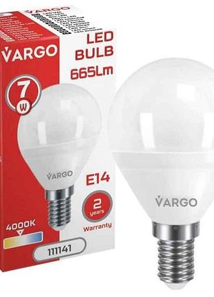 Лампа світлодіодна 7w e14 g45 4000k 220v (v-111141) тм vargo