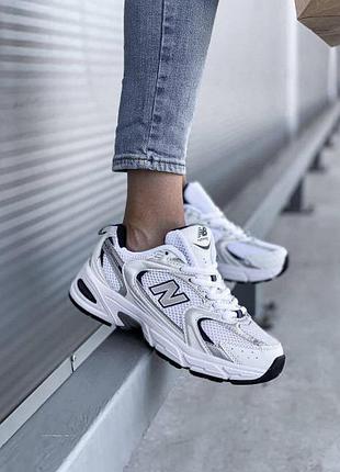 Кроссовки new balance комбинированные белые 43