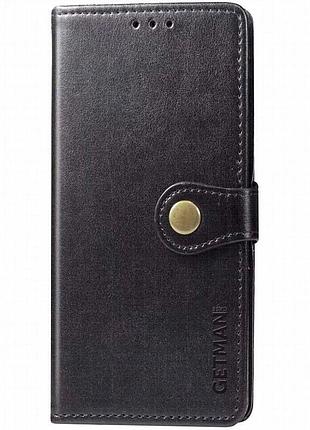 Кожаный чехол-книжка getman gallant (pu) для xiaomi redmi 10 черный