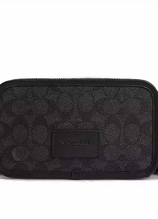 Сумка чоловіча - мессенджер coach wyatt crossbody in signature canvas charcoal black
