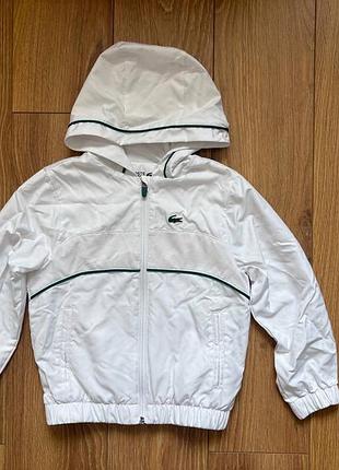 Вітровка для хлопчиків lacoste біла з капюшоном