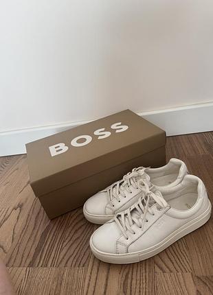Кеди жіночі boss білі шкіряні