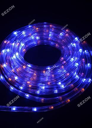 Дюралайт жельный круглый led 8м, желто-синий