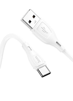 Кабель hoco ultimate silicone charging data cable for type-c white ( )
