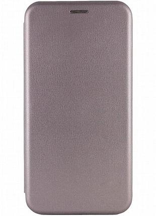 Кожаный чехол-книжка classy для motorola edge 40 серый