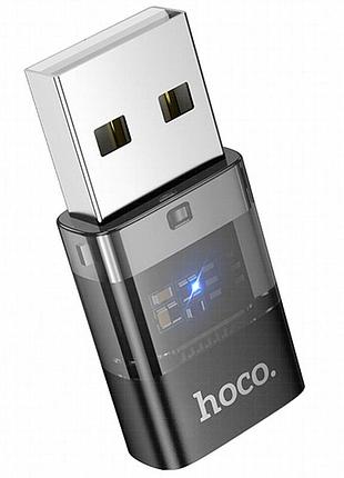 Переходник hoco ua36c usb male to type-c female usb2.0 black