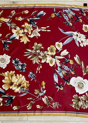 Шовкова хустка glsy new collection 90х90 люкс з ручним швом руле