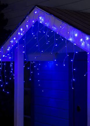 Бахрома led 2м.5м прозрачный провод, синий
