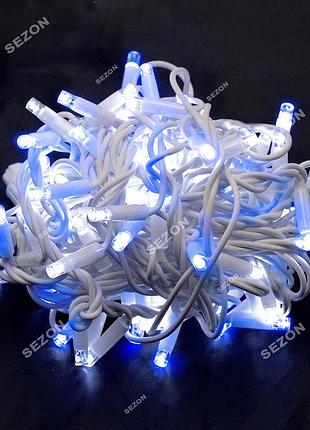 Уличная led, 10м, белый каучук,3мм, сине-белый