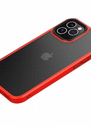 Tpu+pc чехол metal buttons для apple iphone 11 pro max (6.5") красный / red