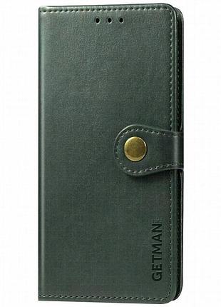 Кожаный чехол-книжка getman gallant (pu) для oppo a38 / a18 зеленый