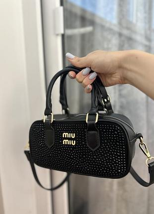 Сумки для жінок miu miu чорна в стразах