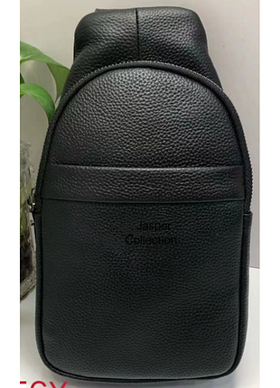 Сумка чоловіча чорна backpack for men jasper шкіра ()