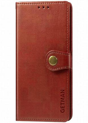 Кожаный чехол-книжка getman gallant (pu) для xiaomi redmi note 9s / note 9 pro / note 9 pro max красный