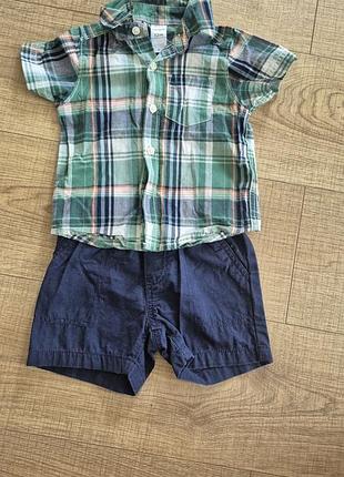 Костюм для хлопчика carters в клітинку з шортами